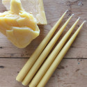 Bougies chandelles artisanales en cire d'abeille - lot de 4