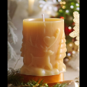 Bougie naturelle en cire d'abeille - Décor de Noël