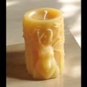 Bougie naturelle en cire d'abeille décor cerf