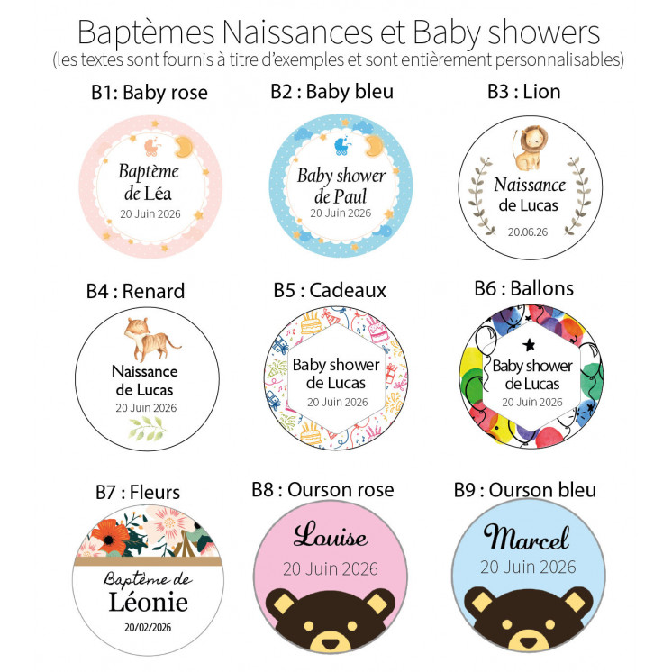 Petits pots de miel pour baptême, fête de naissance ou baby shower