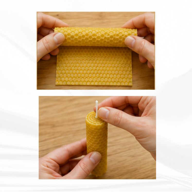 Kit pour bougies en cire d'abeille roulées