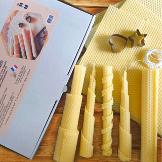 Kit pour bougies en cire d'abeille roulées